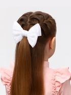 Бант для волос на резинке «Школьница стиль», кружево классика, 12 см, белый - Фото 2