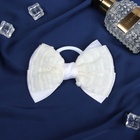 Бант для волос на резинке «Школьница. Стиль», классика полосы, 12 см, белый - Фото 3