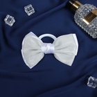 Бант для волос на резинке «Школьница. Стиль», классика грация, 11.5 см, серебристо-белый - Фото 3