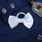 Бант для волос на резинке «Школьница. Стиль», классика грация, 11.5 см, серебристо-белый - Фото 4