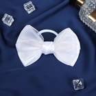 Бант для волос на резинке «Школьница. Стиль», классика нежность, 12 см, белый (комплект 6 шт) - фото 51127922