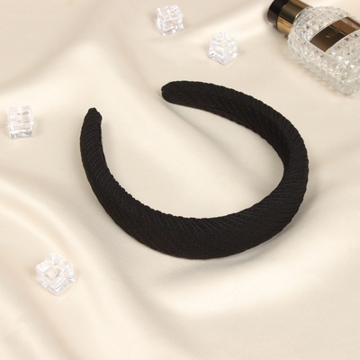 Ободок для волос QF «Жаннет», классик орнамент, 3 см, чёрный