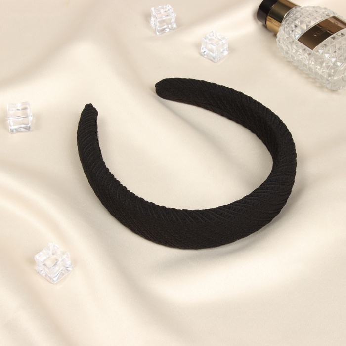 Ободок для волос QF «Жаннет», классик орнамент, 3 см, чёрный - Фото 1