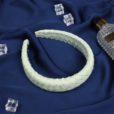 Ободок для волос QF «Жаннет», стиль, 3 см, зелёный