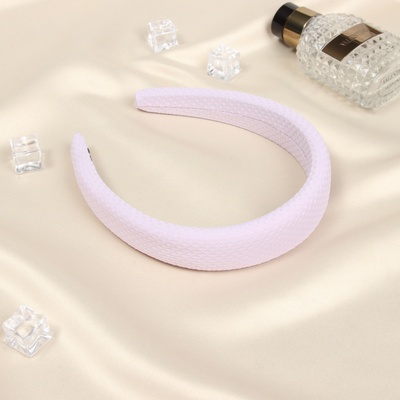 Ободок для волос QF «Жаннет», стиль орнамент, 3 см, розовый