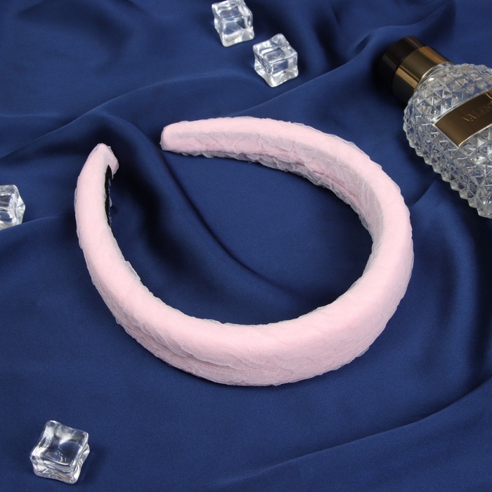 Ободок для волос QF «Жаннет», нежность стиль, 3 см, розовый - Фото 1