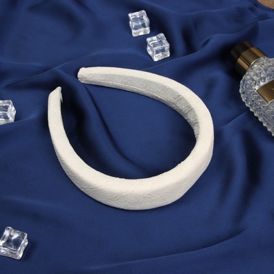 Ободок для волос QF «Жаннет», классик текстура, 3 см, бежевый