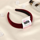 Ободок для волос QF «Жаннет», классик бархат, 3 см, бордовый - Фото 2