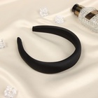 Ободок для волос «Жаннет», классик глянец, 3 см, чёрный - Фото 1