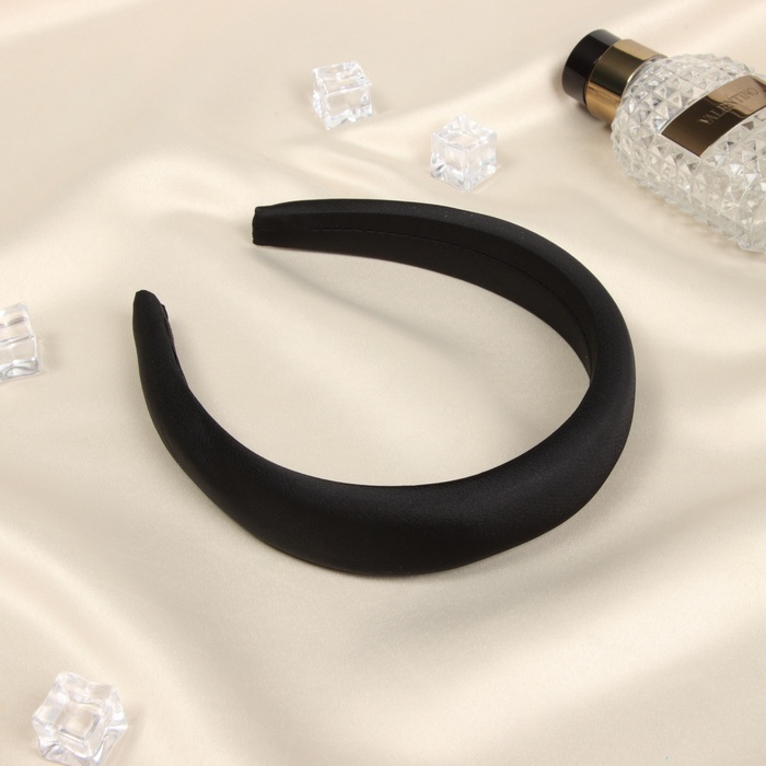 Ободок для волос «Жаннет», классик глянец, 3 см, чёрный - Фото 1