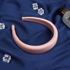 Ободок для волос «Жаннет», классик глянец, 3 см, розовый - Фото 1