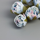 Декор для творчества "Пионы" бело-голубой (1 набор=1 букет) в букете 6 шт 2,5х10,5 см 10705178