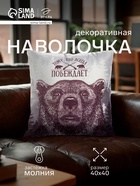 Наволочка декоративная «Этель. Победитель», 40×40 см, велюр - Фото 1