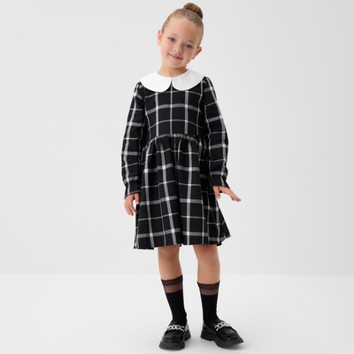 Платье детское KAFTAN «Клетка», чёрное, рост 110-116 см