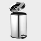 Ведро мусорное с педалью Доляна, 20 л, нержавеющая сталь, хромированное - Фото 3