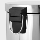 Ведро мусорное с педалью Доляна, 20 л, нержавеющая сталь, хромированное - Фото 11