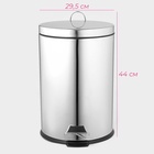 Ведро мусорное с педалью Доляна, 20 л, нержавеющая сталь, хромированное - Фото 5