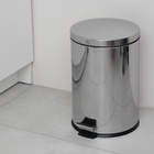 Ведро мусорное с педалью Доляна, 20 л, нержавеющая сталь, хромированное - Фото 2