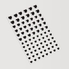 Стразы для декора «Сердечки», на клеевой основе, 14.5×9.5 см, чёрные - Фото 2