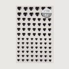 Стразы для декора «Сердечки», на клеевой основе, 14.5×9.5 см, чёрные - Фото 4