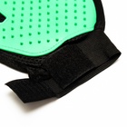 Перчатка-щетка для шерсти на левую руку из неопрена с удлиненными зубчиками, зелёная - Фото 4