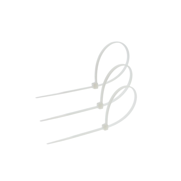 Хомут нейлоновый для стяжки, ТУНДРА, 3.6×200 мм, белый, 25 шт. - Фото 1