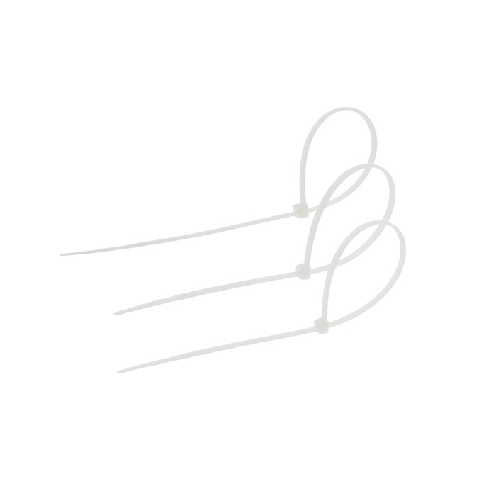 Хомут нейлоновый для стяжки, ТУНДРА, 3.6×250 мм, белый, 25 шт. - Фото 1