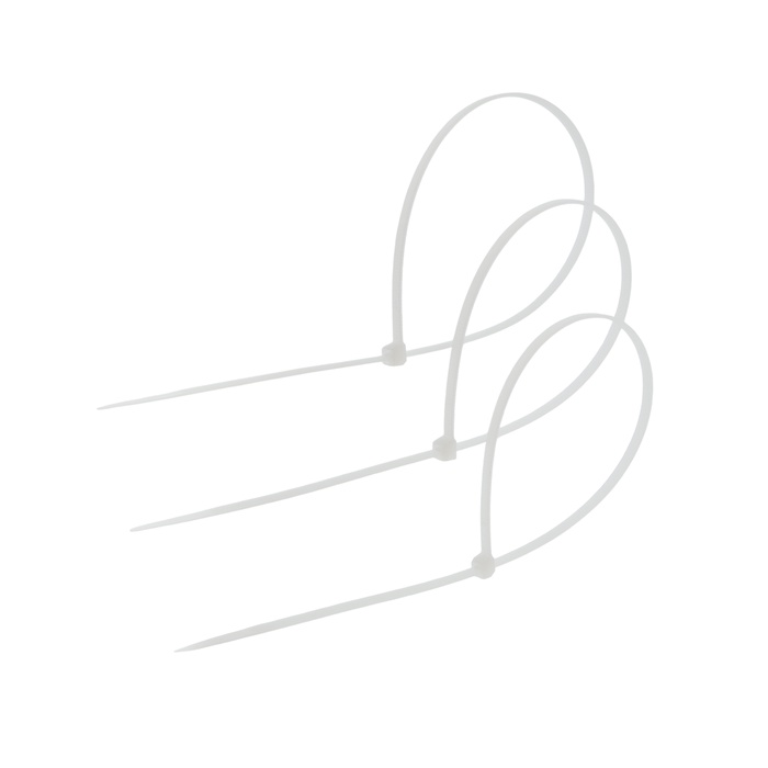 Хомут нейлоновый для стяжки, ТУНДРА, 4.8×400 мм, белый, 25 шт. - Фото 1