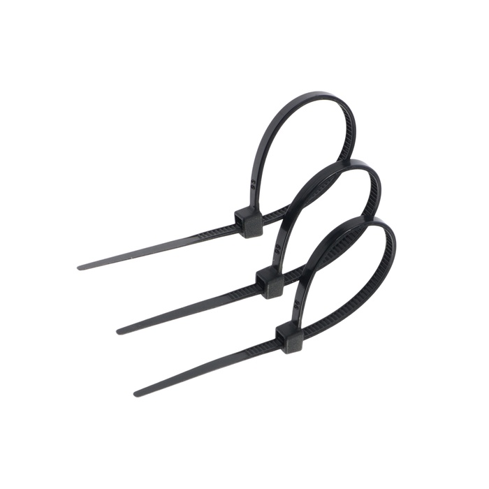 Хомут нейлоновый для стяжки, ТУНДРА, 2.5×100 мм, черный, 25 шт. - Фото 1