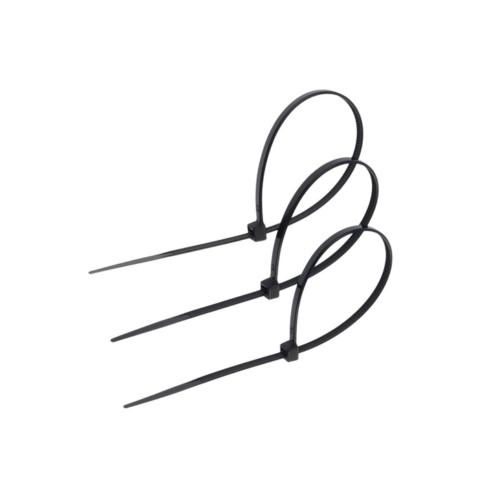 Хомут нейлоновый для стяжки, ТУНДРА, 3.6×200 мм, черный, 25 шт. - Фото 1