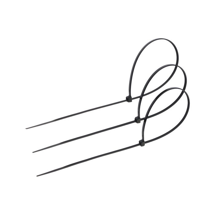 Хомут нейлоновый для стяжки, ТУНДРА, 3.6×300 мм, черный, 25 шт. - Фото 1