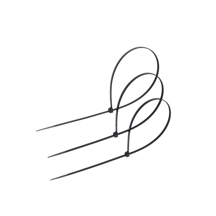 Хомут нейлоновый для стяжки, ТУНДРА, 4.8×400 мм, черный, 25 шт. - Фото 1