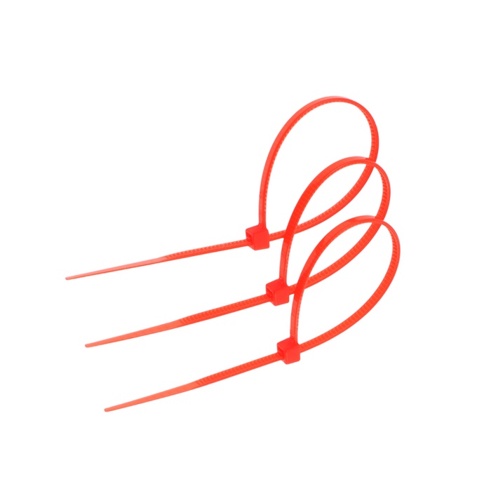 Хомут нейлоновый для стяжки, ТУНДРА, 2.5×150 мм, красный, 25 шт. - Фото 1