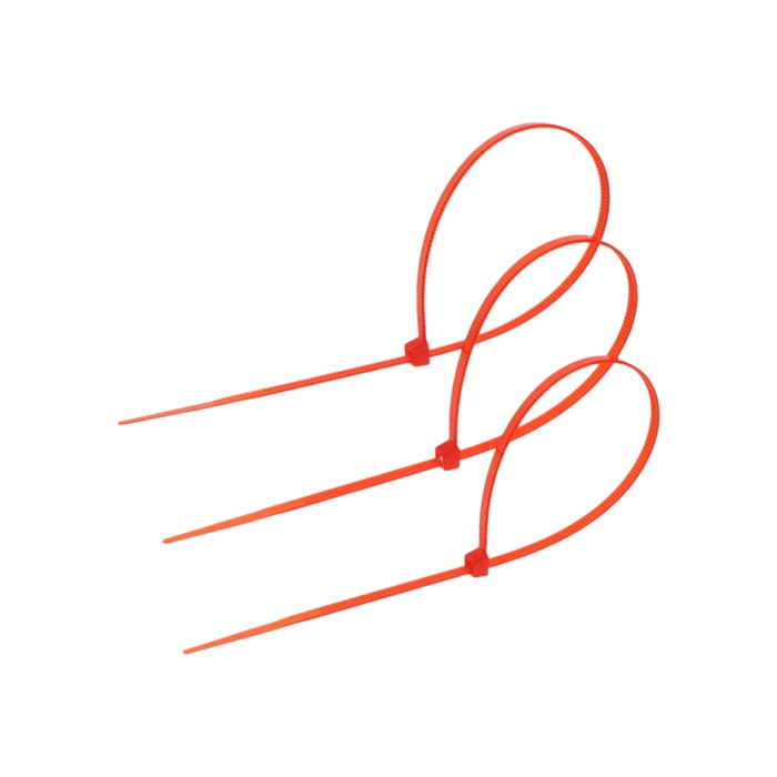 Хомут нейлоновый для стяжки, ТУНДРА, 3.6×250 мм, красный, 25 шт. - Фото 1