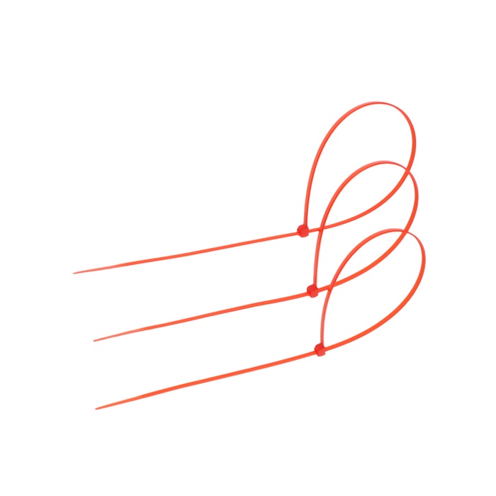 Хомут нейлоновый для стяжки, ТУНДРА, 3.6×300 мм, красный, 25 шт.