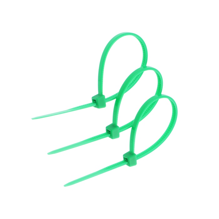 Хомут нейлоновый для стяжки, ТУНДРА, 2.5×100 мм, зеленый, 25 шт. - Фото 1