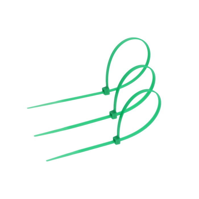 Хомут нейлоновый для стяжки, ТУНДРА, 3.6×200 мм, зеленый, 25 шт. - Фото 1