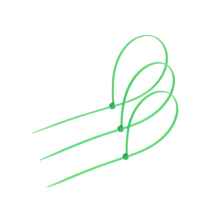 Хомут нейлоновый для стяжки, ТУНДРА, 4.8×400 мм, зеленый, 25 шт. - Фото 1