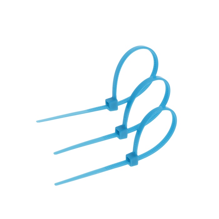 Хомут нейлоновый для стяжки, ТУНДРА, 2.5×100 мм, синий, 25 шт. - Фото 1