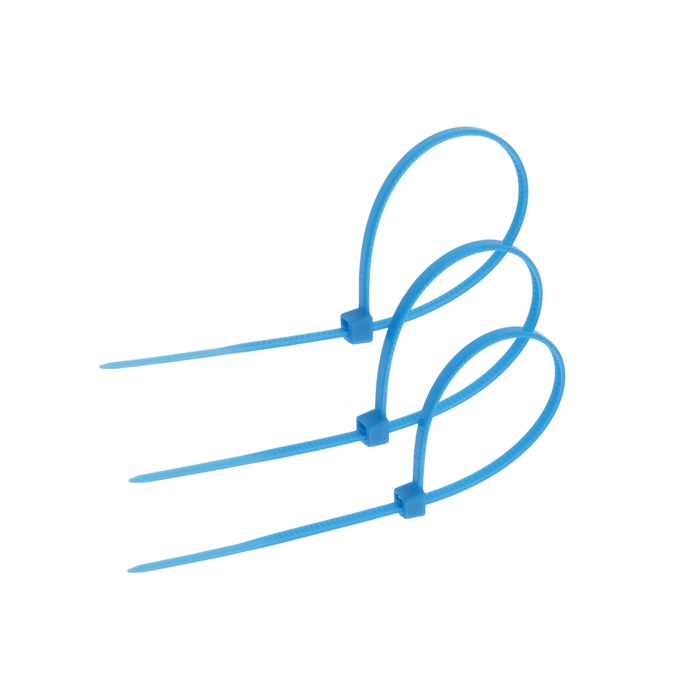 Хомут нейлоновый для стяжки, ТУНДРА, 2.5×150 мм, синий, 25 шт. - Фото 1