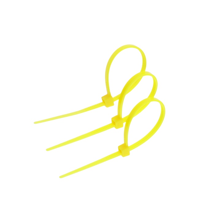 Хомут нейлоновый для стяжки, ТУНДРА, 2.5×100 мм, желтый, 25 шт. - Фото 1