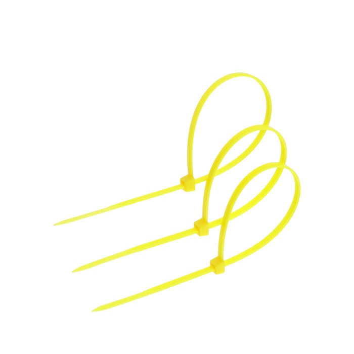 Хомут нейлоновый для стяжки, ТУНДРА, 3.6×200 мм, желтый, 25 шт. - Фото 1