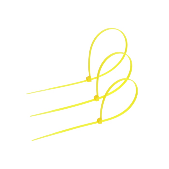 Хомут нейлоновый для стяжки, ТУНДРА, 3.6×250 мм, желтый, 25 шт. - Фото 1