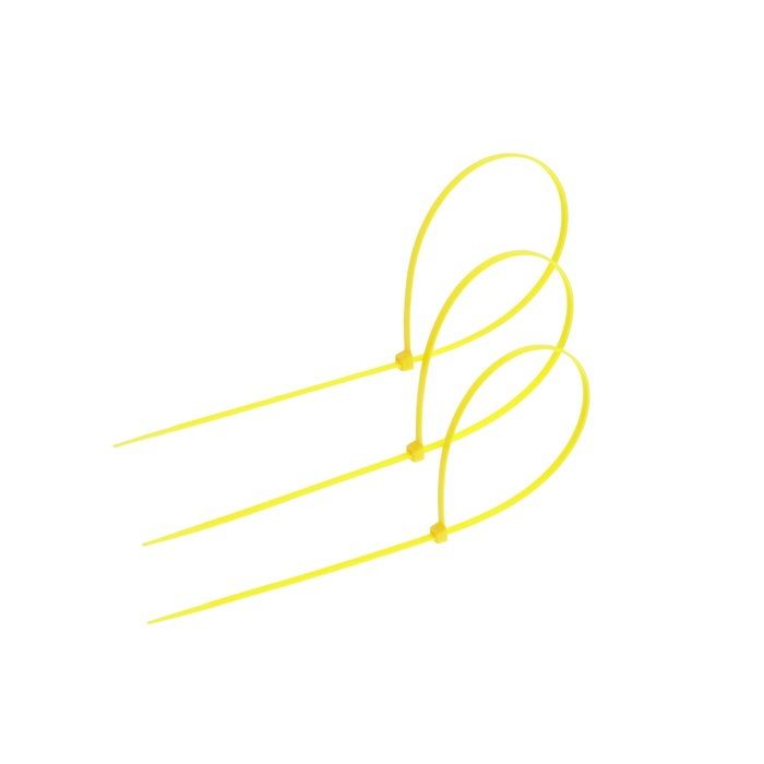 Хомут нейлоновый для стяжки, ТУНДРА, 4.8×400 мм, желтый, 25 шт. - Фото 1