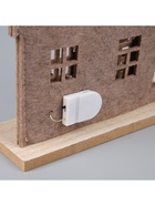 Фигура деревянная «Изба с оленями», 20×6×25 см, 5 LED, батарейки CR2032×1 (в комплекте), свечение теплое белое - фото 119641004