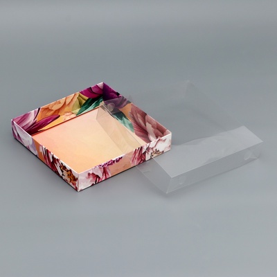 Коробка сборная с PVC крышкой, «Подарок для тебя», 16×16×3 см