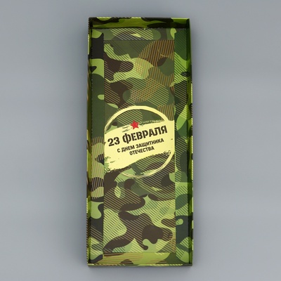 Коробка с прозрачной крышкой под рулет, «23 февраля», 30×12×12 см