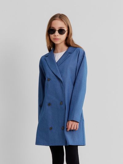 Рубашка для девочки MINAKU: Jeans collection, голубая, рост 98 см