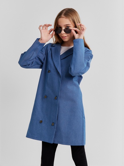 Рубашка для девочки MINAKU: Jeans collection, голубая, рост 98 см