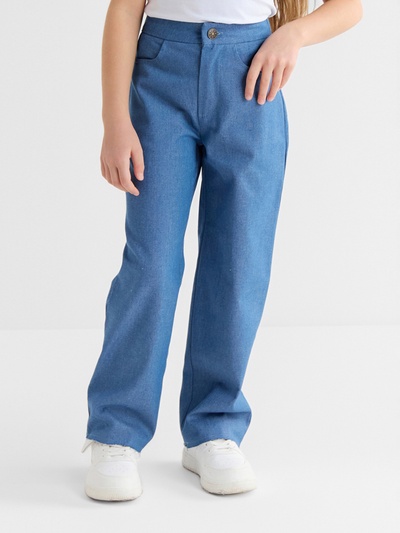 Джинсы для девочки MINAKU: Jeans collection, голубые, рост 134 см